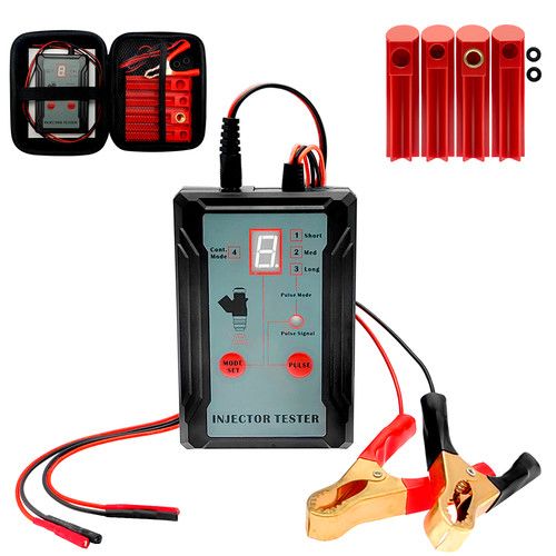 Universal Fuel Injector Tester Cleaner & Adapter DIY Cleaning Tools Kit Red Set