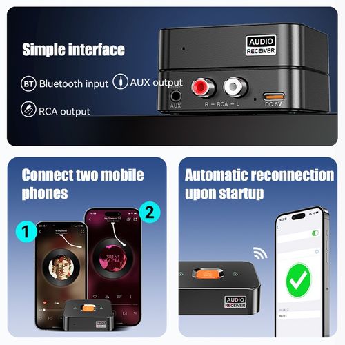 NFC Bluetooth 6.0 Receiver Wireless Audio HiFi Music Adapter 3.5mm Jack AUX RCA — image 8