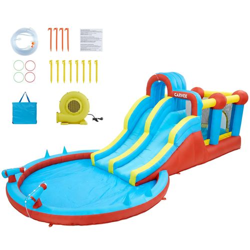 Kids Water Park Swimming Pool Above Ground 8-in-1 Slides Climbing Durable Oxford — image 8
