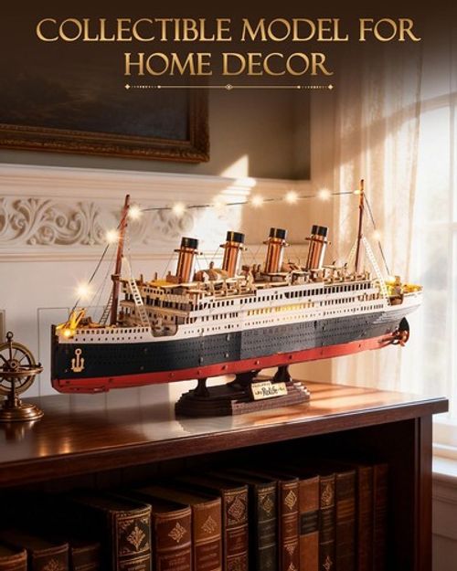 Rolife 3D Wooden Puzzle Titanic Model Ship Model with LED Home Decor Xmas Gift
