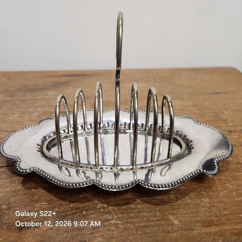 Antique Sheffield Silver Plated Toast Rack on Stand, See Details ...