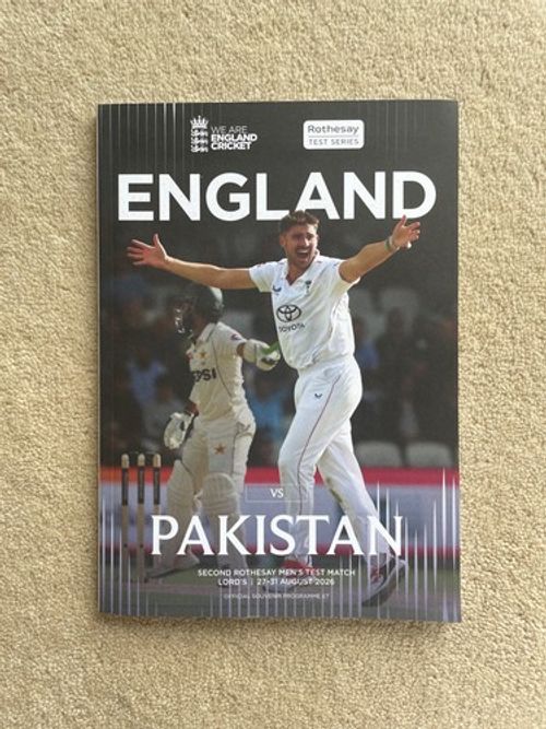 England v Pakistan: 2nd Test 2026: Official Programme *Lords* New Cricket