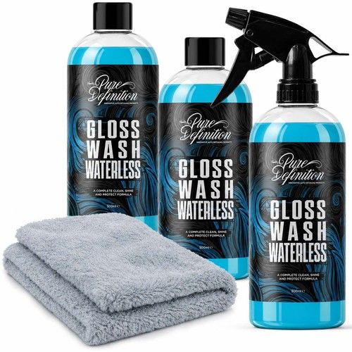 Waterless Wash Car Wax Kit High Gloss Carnauba Detailing Showroom Cleaning Shine