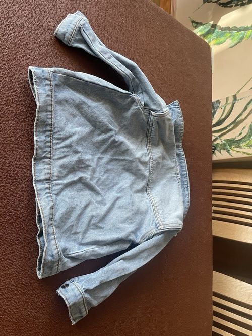 FRED+FLO Baby Blue Denim Jacket 18-24 Months Button Front Pockets Long Sleeve — image 3