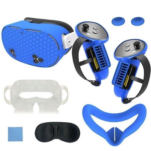 7Pcs Meta Quest 3S Accessories Set - Silicone Face Cover & Controller Protector