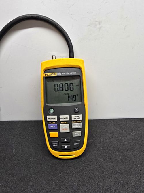 Fluke 922 Airflow Meter HVAC Differential Pressure Velocity Flow Meter HVAC
