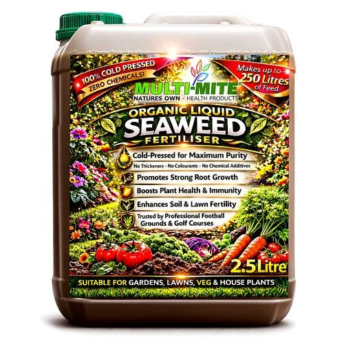 Organic 2.5 Ltr Liquid Seaweed Concentrate Multi Mite ALL Plant Feed Food