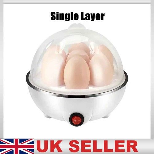 Electric Boiled Eggs White Egg Boiler Cooker Poacher Steamer UK Plug