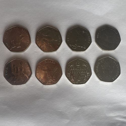 Royal Mint Beatrix Potter UK 50p Coin Job Lot, 8x mixed designs — image 1
