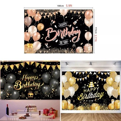 Happy Birthday Background Cloth Props Party Home Decor Backdrop Banner Photo