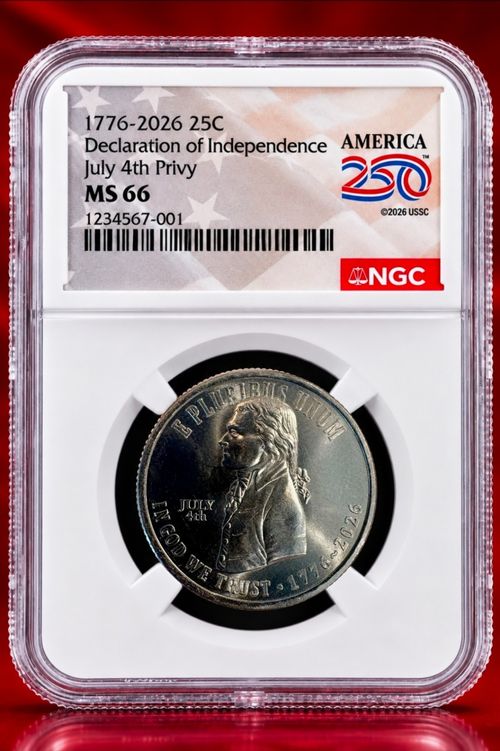 1776-2026 25C Declaration of Independence July 4th Privy Quarter NGC MS66 %presa — image 1