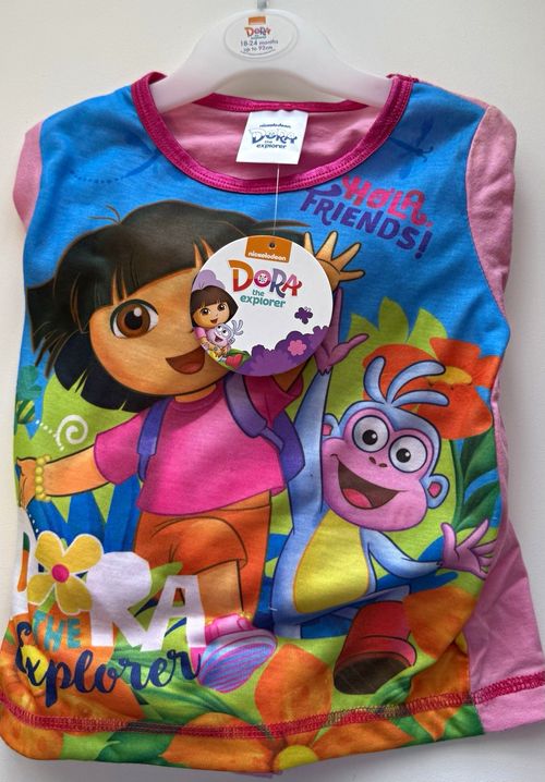 Nickelodeon Dora the Explorer & Boots Girls 2-Piece Pyjama Set 18-24M LS sku905 — image 1