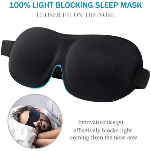 Soft Padded Sleep 3D Mask Eye Blackout Luxurious Blindfold Travel Eye Cover UK — image 3