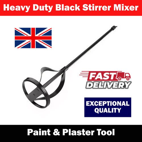 Black DRILL PAINT POT PLASTER MIXER STIRRER MIXING MIX PADDLE WHISK TOOL HEX