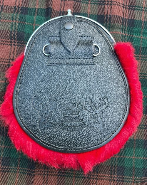 Men's Scottish Red Fur Kilt Sporran 3 Tassels Kilt Sporran With Chain Belt Kilt — image 3