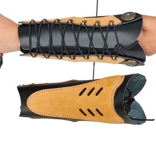 Genuine Leather Archery Arm Guard Protect Forearm for Bow Hunting Target Shoot