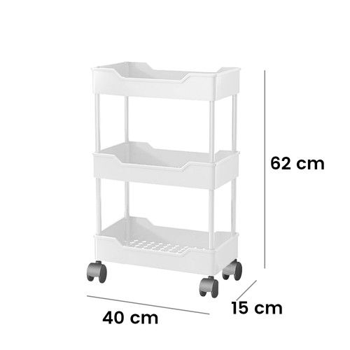 3/4 Tier Storage Trolley Cart on Wheels Kitchen Bathroom Laundry Rolling Rack