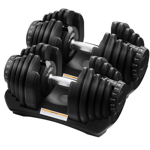 Adjustable Dumbbells Weights 40kg Pair Home Gym Fitness Equipment Workout Set UK