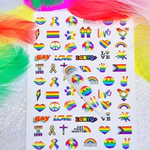 Nail Art Water Decals Gay Pride Rainbow Nail Art Decals Gay Pride Festival Nails