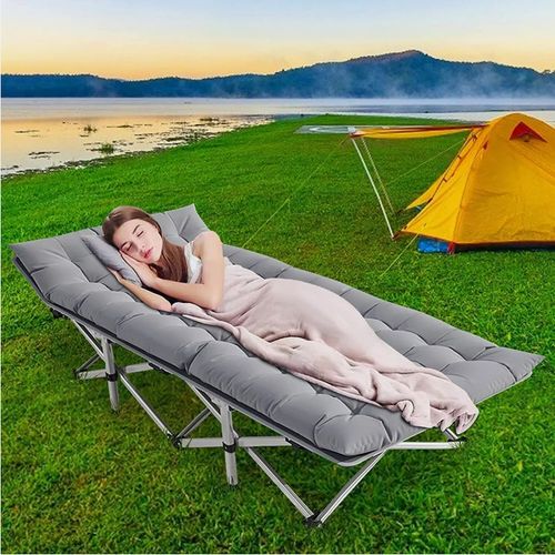 Camping Cot Heavy Duty Travel Camping Bed Folding Sleeping Bed + Mattress +Bag — image 3