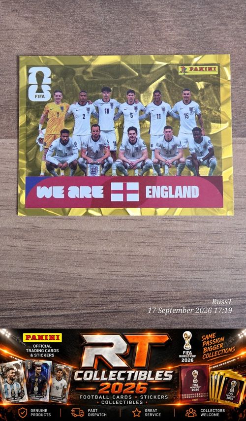 2026 Panini World Cup ENGLAND Full Team Gold Crumple Stickers Jude Bellingham — image 14