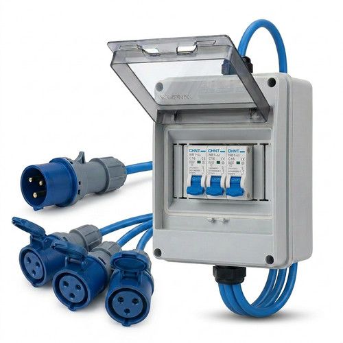 32A to 3×16A 3 Pin Single Phase MCB Step-Down Splitter Distribution Box