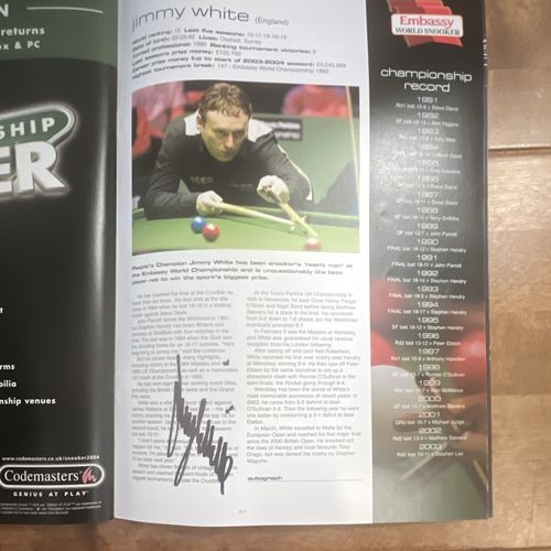 Fully autographed Embassy World Championship Snooker Programme, Apr- May 2004 — image 21