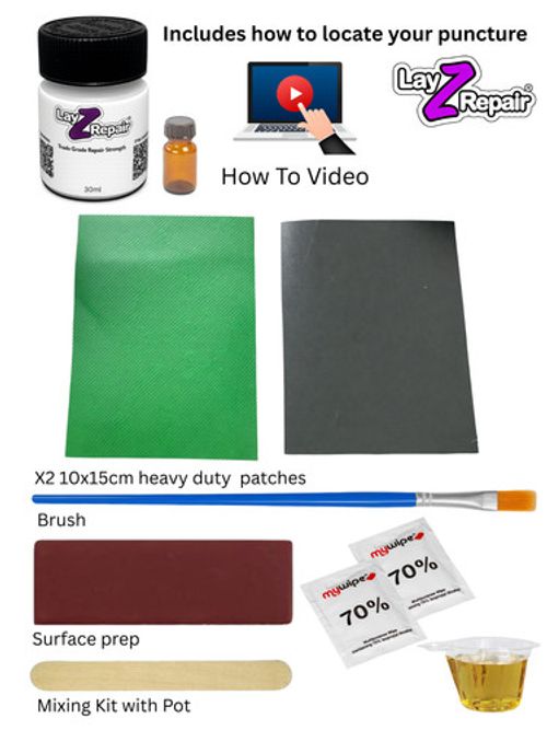 Green Inflatable Kayak Puncture Repair Kit Heavy Duty PVC Vinyl | LayZRepair®