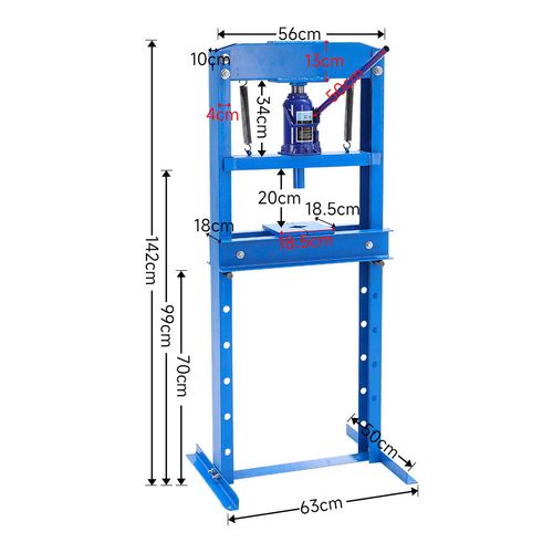 12/20 Ton Hydraulic Bench Work Press Workshop Garage Heavy Duty Bearing Presses — image 4