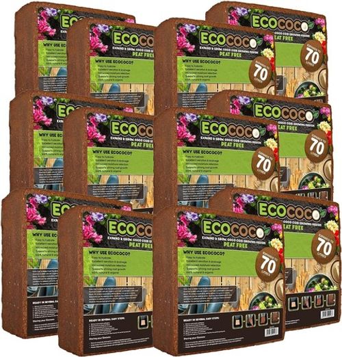 70L 5kg Coco Coir Brick Block Peat Free Organic Coconut Fibre Compost 1/4/8/12