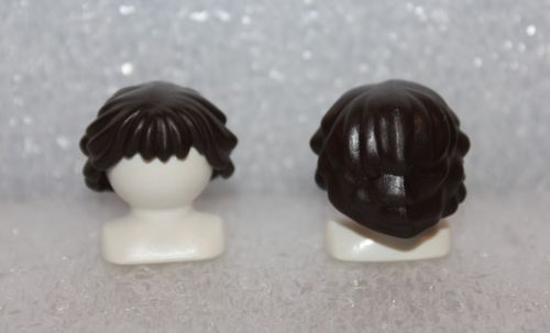 Playmobil Hair 2 Wigs "Dark Brown Fringe" Viking Pirate Man — image 1