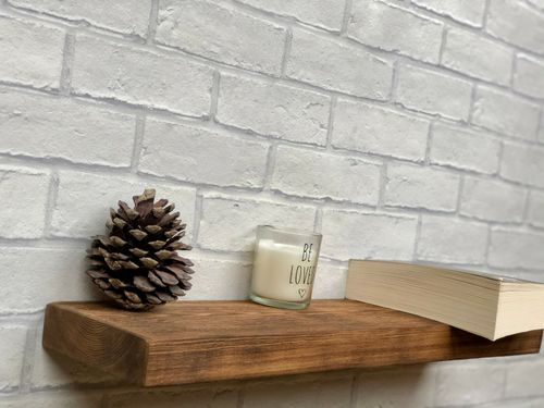 Rustic Floating Reclaimed Solid wood Shelf Chunky Handmade Shelves Free Brackets — image 7