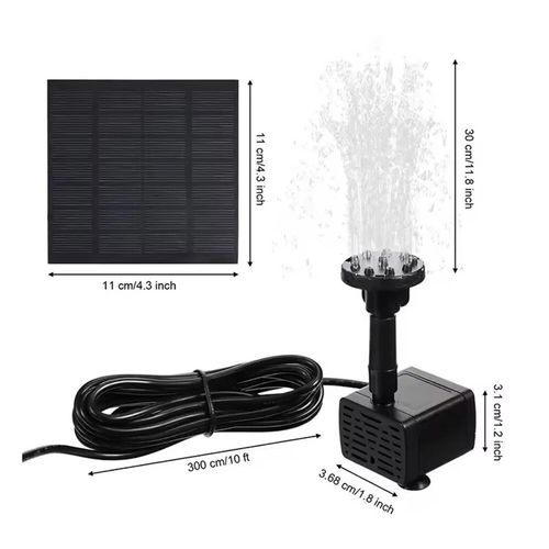 Solar Pond Pump Power Fountain Submersible Water Garden Pool Feature Kit Panel — image 2