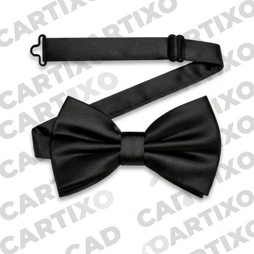 Black Bow Tie Adjustable Satin Wedding Party Event Dickie Bow Plain Mens Necktie