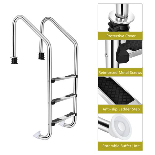 Step Swimming Pool Ladder Stainless Steel 25cm Step Height Inground Use — image 4