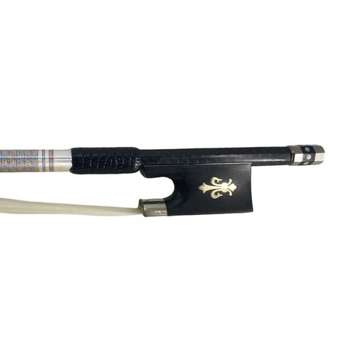 4/4 Violin Bow Carbon Fiber Braided Straight Pernambuco Level Natural Bow Hair — image 5