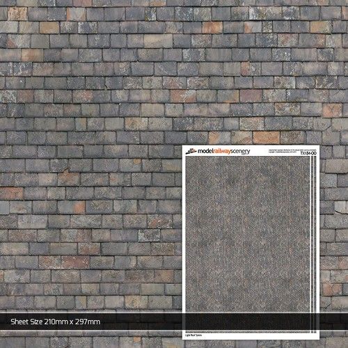 5 x SHEETS MIXED GREY SLATE ROOF TILES OO GAUGE MODEL RAILWAY BUILDINGS TX184-OO