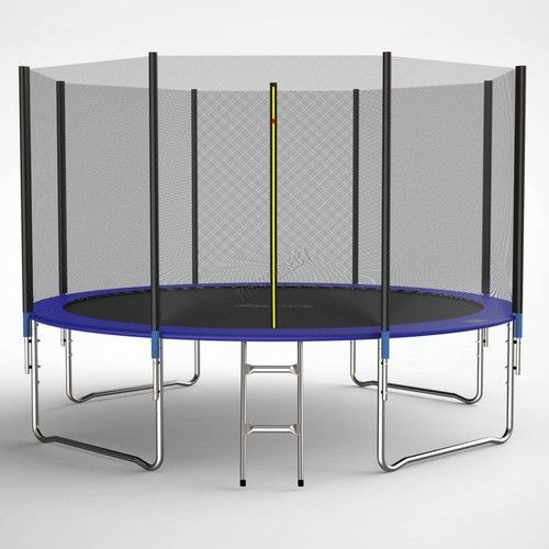 GALACTICA Trampoline Set 12FT Round Outdoor Safety Net Enclosure Ladder