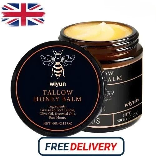 Grass-Fed Beef Tallow and Honey Balm, Beef Tallow Skin Care, Moisturising Cream