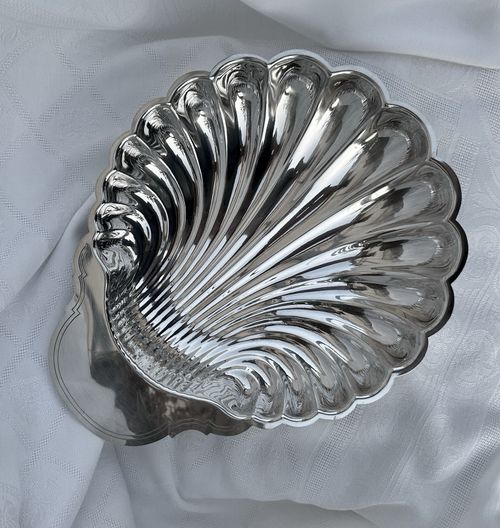 Large Vintage Christofle Fleuron Silver Plated Clam Shell Serving Dish France 34 — image 2