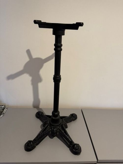 Black Cast Iron Metal Pedestal Table Base Stand Only (No Tabletop Included)