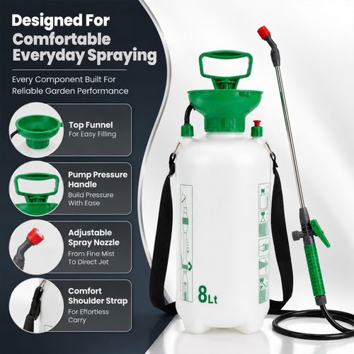 Garden Pressure Sprayer  5L / 8L  Portable Hand Pump Chemical Weed Spray Bottle — image 4