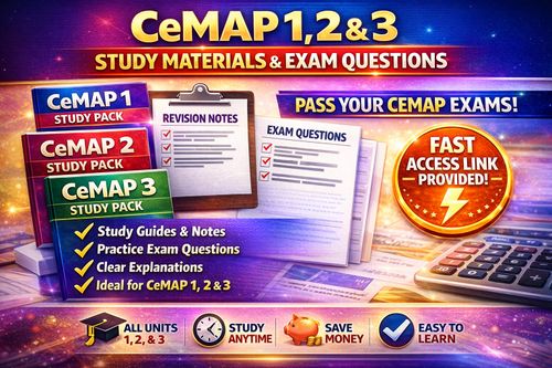 CeMAP 1, 2 & 3 Complete Study Materials | Exam Questions & Revision Pack — image 1