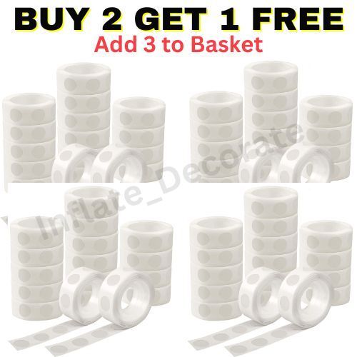100 Adhesive Dots Tape DIY Balloon Double Sided Glue Sticky Sticker Decorations