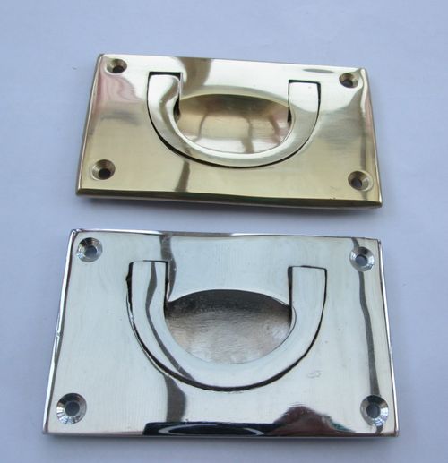 FURNITURE CABINET CUPBOARD DOOR RECESSED MILITARY FLUSH INSET RING PULL HANDLES — image 1
