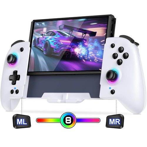 Switch Controllers for Nintendo Switch/OLED with RGB Light, Full-Size Joy-pad