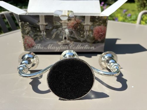 Vintage The Mayfair Collection Silver Plated 3-Arm Candelabra Candle Holder — image 5