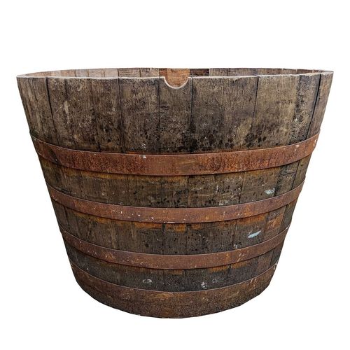 OAK WHISKY BARRELS - CHOOSE YOUR SIZE - WOODEN PLANTER / TUB / MINI POND /  POTS — image 1