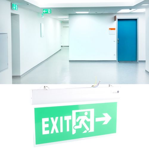 Acrylic Exit Sign Emergency Light Right 110-220V Fire Safety Evacuation — image 10