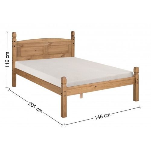Corona Bed Frame 4ft6 Double Low End 4'6" Solid Wood Mexican Pine Wooden — image 5